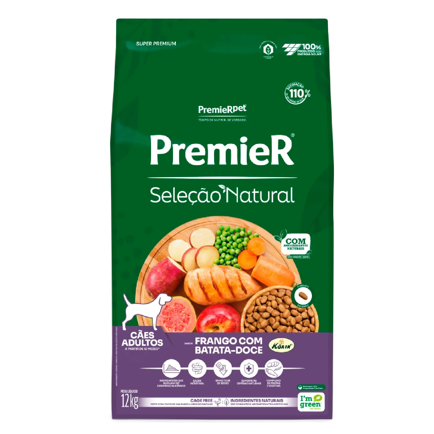 Ração Premier Seleção Natural Cães Adultos Frango com Batata Doce